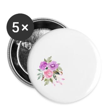 Purple floral letter c - Buttons large 2.2''/56 mm (5-pack) - white - Front