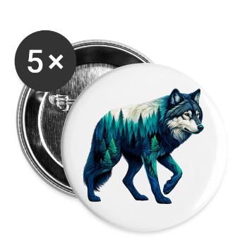 Wolf - Buttons large 2.2''/56 mm (5-pack) - white - Front