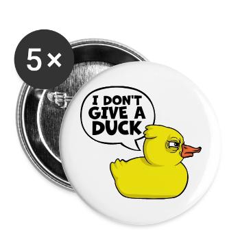 Lustig Ich gebe keine Ente Gummienten Sarkasmus - Buttons groß 56 mm (5er Pack) - Weiß - Vorne