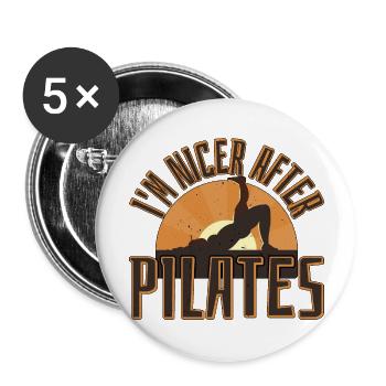 I'm Nicer After Pilates - Buttons large 2.2''/56 mm (5-pack) - white - Front
