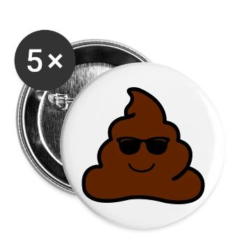 Cool poop - Buttons large 2.2''/56 mm (5-pack) - white - Front