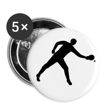 Tennis de table dynamique - Lot de 5 grands badges (56 mm) - blanc - Devant