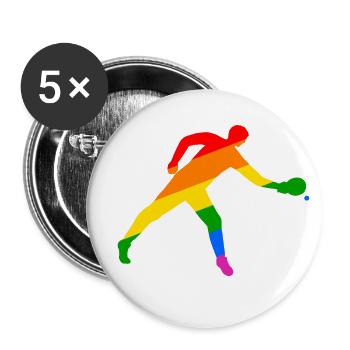 Tennis de table coloré et dynamique - Lot de 5 grands badges (56 mm) - blanc - Devant