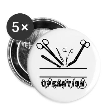 Operation Name Banner Naht - Buttons groß 56 mm (5er Pack) - Weiß - Vorne