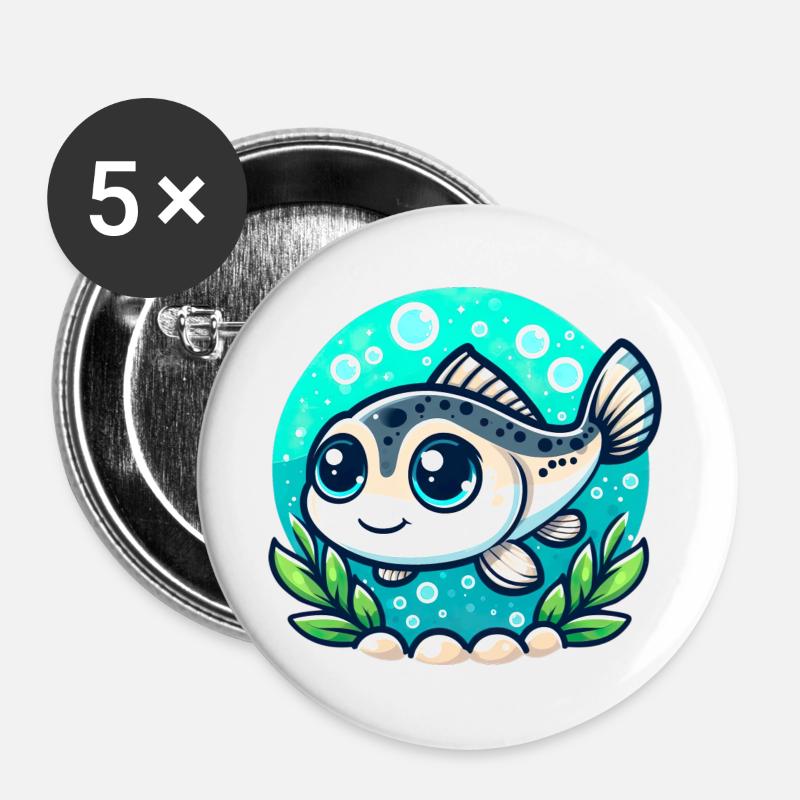 Salmoni - Buttons large 2.2''/56 mm (5-pack) - white