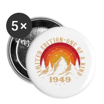 Vintage 1949 Rétro 1949 Cadeau anniversaire 1949 - Lot de 5 grands badges (56 mm) - blanc - Devant