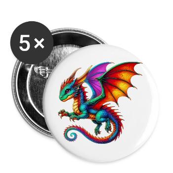 Dragon - Buttons large 2.2''/56 mm (5-pack) - white - Front