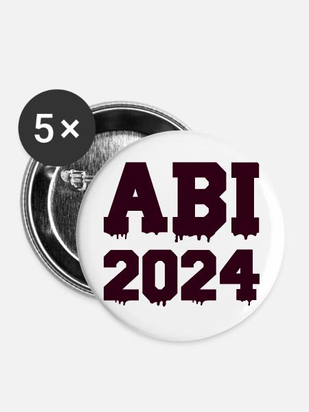 abi 2024 - Buttons groß 56 mm (5er Pack) - Weiß
