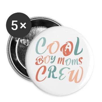 Cool Girl Moms Crew – Mom Life Design - Lot de 5 grands badges (56 mm) - blanc - Devant