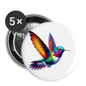 Colibri - Lot de 5 grands badges (56 mm) - blanc - Devant