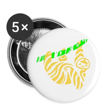 Sloth - Buttons large 2.2''/56 mm (5-pack) - white - Front
