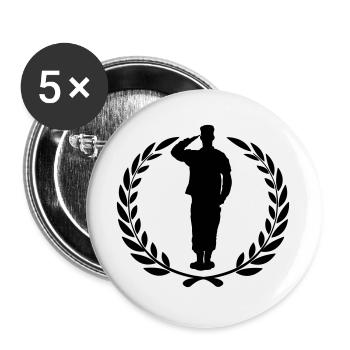 Respect soldier laurel wreath greets - Buttons large 2.2''/56 mm (5-pack) - white - Front