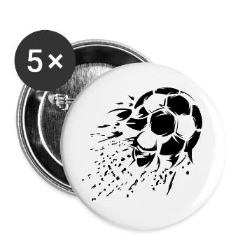 Fußball Schuss Explosion Symbol Team Illustration - Buttons groß 56 mm (5er Pack) - Weiß - Vorne
