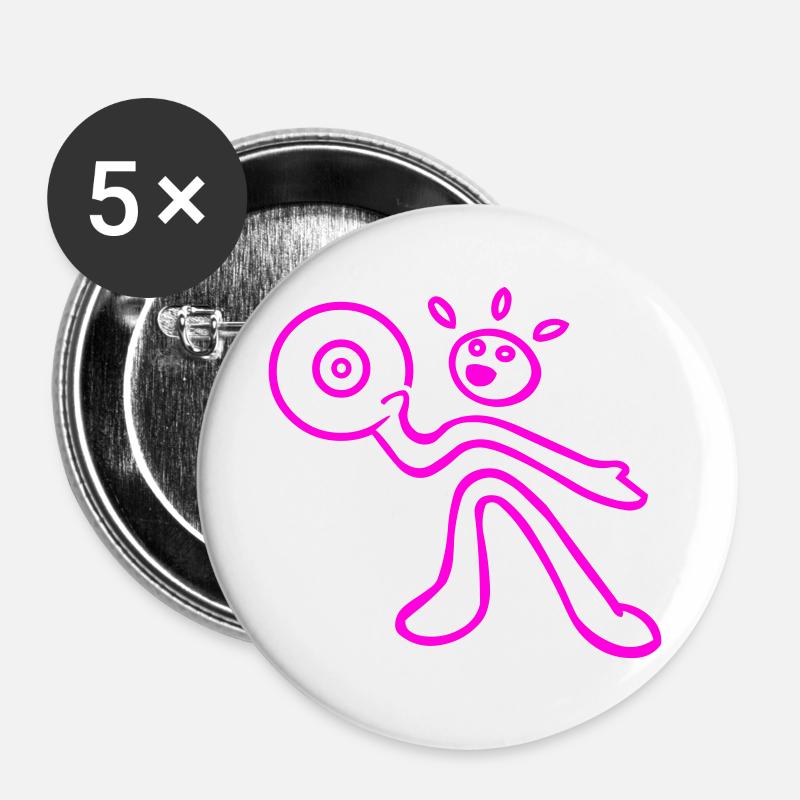 rave DJ - Buttons large 2.2''/56 mm (5-pack) - white