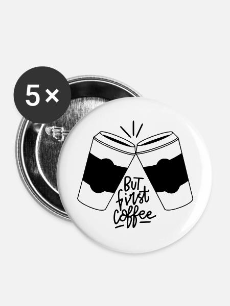 Kaffeezeit Doppelpack - Buttons groß 56 mm (5er Pack) - Weiß
