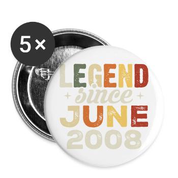 June 2008 Birthday Gift June 2008 June 2008 - Buttons large 2.2''/56 mm (5-pack) - white - Front