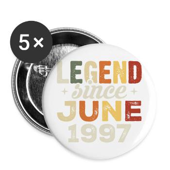 Juin 1997 Cadeau d’anniversaire Juin 1997 Juin 1997 - Lot de 5 grands badges (56 mm) - blanc - Devant