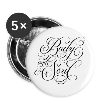 Corps et âme - Lot de 5 grands badges (56 mm) - blanc - Devant