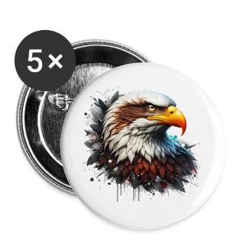 Aigle - Lot de 5 grands badges (56 mm) - blanc - Devant
