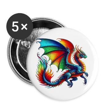 Dragon - Buttons large 2.2''/56 mm (5-pack) - white - Front