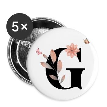 Letter g wildflowers watercolors - Buttons large 2.2''/56 mm (5-pack) - white - Front