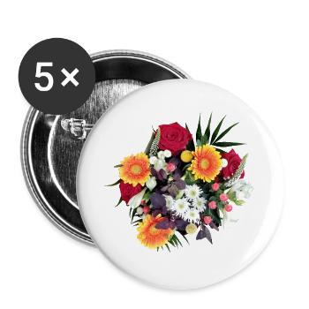BOUQUET - Buttons large 2.2''/56 mm (5-pack) - white - Front