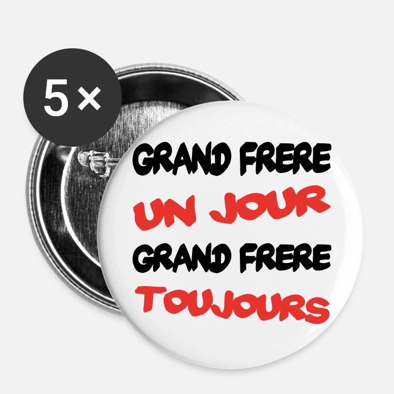 BIG BROTHER - Buttons large 2.2''/56 mm (5-pack) - white