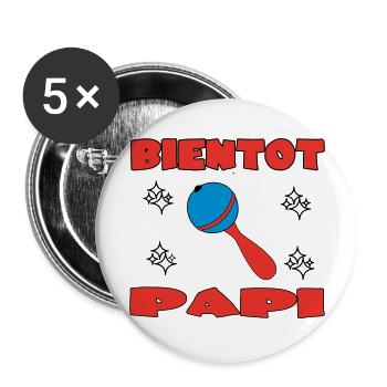BALD OPA - Buttons groß 56 mm (5er Pack) - Weiß - Vorne