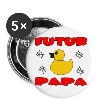 FUTUR PAP - Lot de 5 grands badges (56 mm) - blanc - Devant
