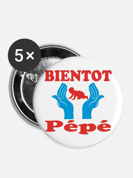 BALD Pépé - Buttons groß 56 mm (5er Pack) - Weiß