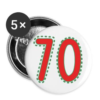 70. 70 YEARS. 70th ANNIVERSARY. 70 YEARS ANNIVERSARY. - Buttons large 2.2''/56 mm (5-pack) - white - Front