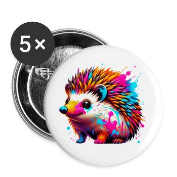 Hedgehog - Buttons large 2.2''/56 mm (5-pack) - white - Front