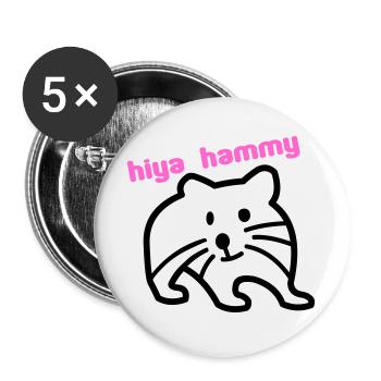 hiya hammy - Buttons large 2.2''/56 mm (5-pack) - white - Front