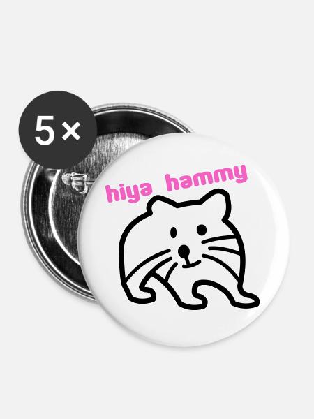 hiya hammy - Buttons large 2.2''/56 mm (5-pack) - white