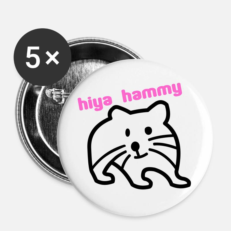 hiya hammy - Buttons large 2.2''/56 mm (5-pack) - white