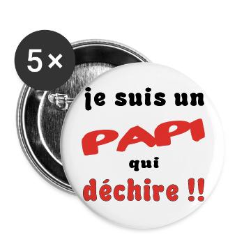 Je suis un papi... - Lot de 5 grands badges (56 mm) - blanc - Devant