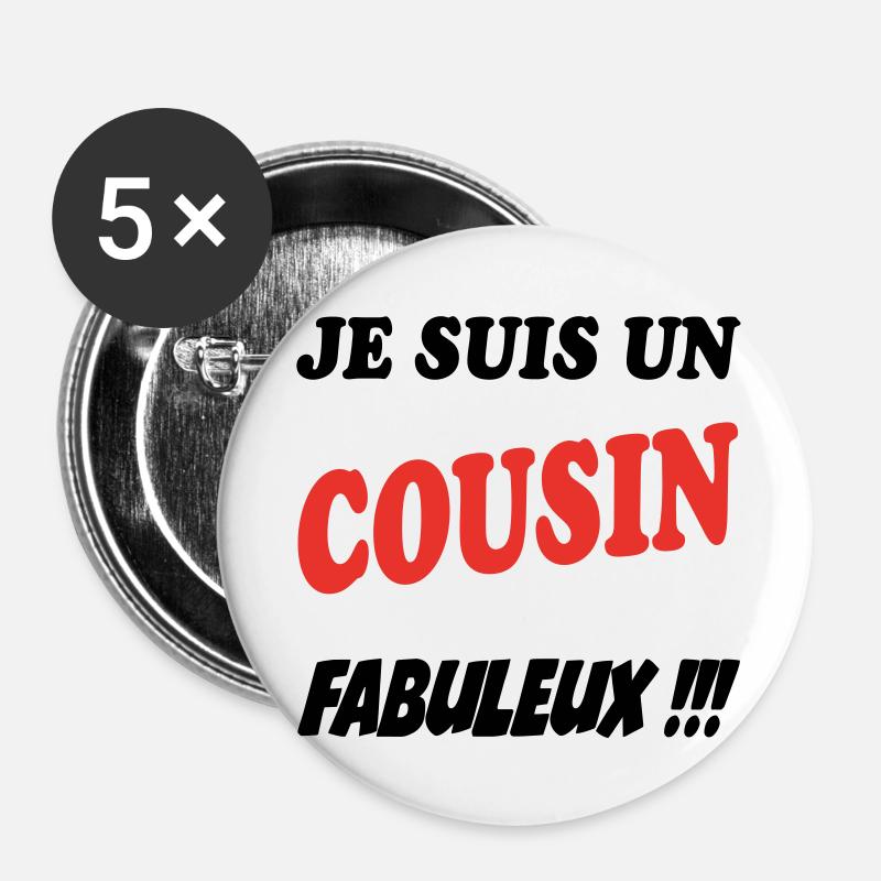 COUSIN NEPHEW BROTHER - Buttons large 2.2''/56 mm (5-pack) - white