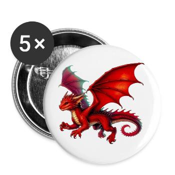 Dragon - Buttons large 2.2''/56 mm (5-pack) - white - Front