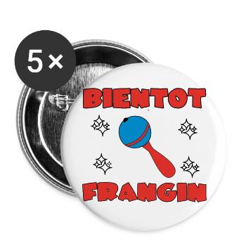 BALD BRÜDER - Buttons groß 56 mm (5er Pack) - Weiß - Vorne