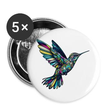 Hummingbird - Buttons large 2.2''/56 mm (5-pack) - white - Front