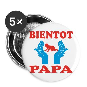 SOON TO BE A DAD - Buttons large 2.2''/56 mm (5-pack) - white - Front