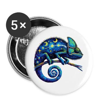 Chameleon - Buttons large 2.2''/56 mm (5-pack) - white - Front