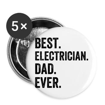 Meilleur père électricien de tous les temps - Lot de 5 grands badges (56 mm) - blanc - Devant
