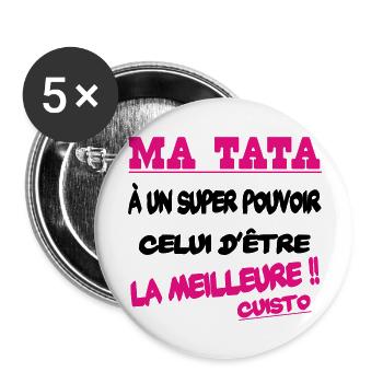 Ma tata la meilleure cuisto - Lot de 5 grands badges (56 mm) - blanc - Devant