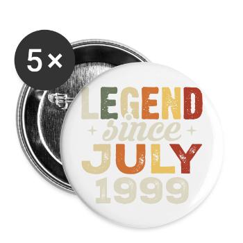 Juli 1999 Geburtstagsgeschenk Juli 1999 Geburtstag - Buttons groß 56 mm (5er Pack) - Weiß - Vorne