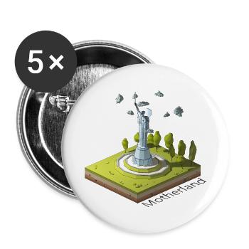 Geometrisches Low-Poly Das Mutterland ruft - Buttons groß 56 mm (5er Pack) - Weiß - Vorne