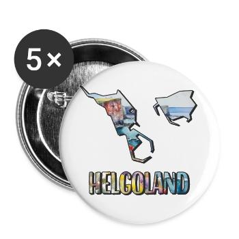 Watercolor Map of Heligoland - Buttons large 2.2''/56 mm (5-pack) - white - Front