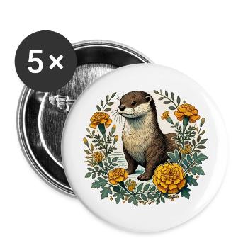 Otter - Buttons large 2.2''/56 mm (5-pack) - white - Front