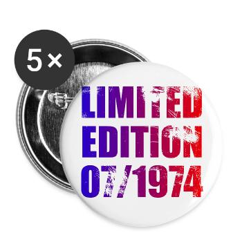50th Birthday Limited Edition 07/1974 - Buttons large 2.2''/56 mm (5-pack) - white - Front