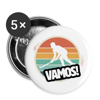 Vamos hockey sur gazon rétro - Lot de 5 grands badges (56 mm) - blanc - Devant